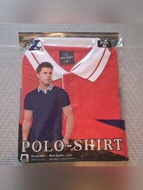 Classic Red Polo Shirt with White Collar Trim